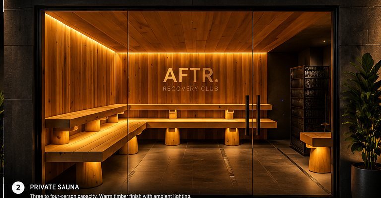 Warm timber private sauna design concept